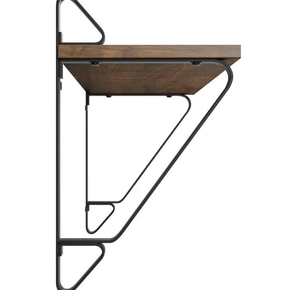tectake 2 wandplanken Irvine, Industrieel Hout Donker, Rustiek