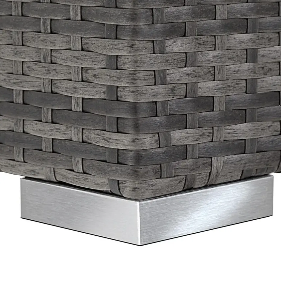 tectake 2 wicker ligbedden met aluminium frame en tafel, inclusief beschermhoes