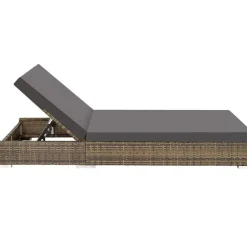 tectake 2 wicker ligbedden met aluminium frame en tafel, inclusief beschermhoes