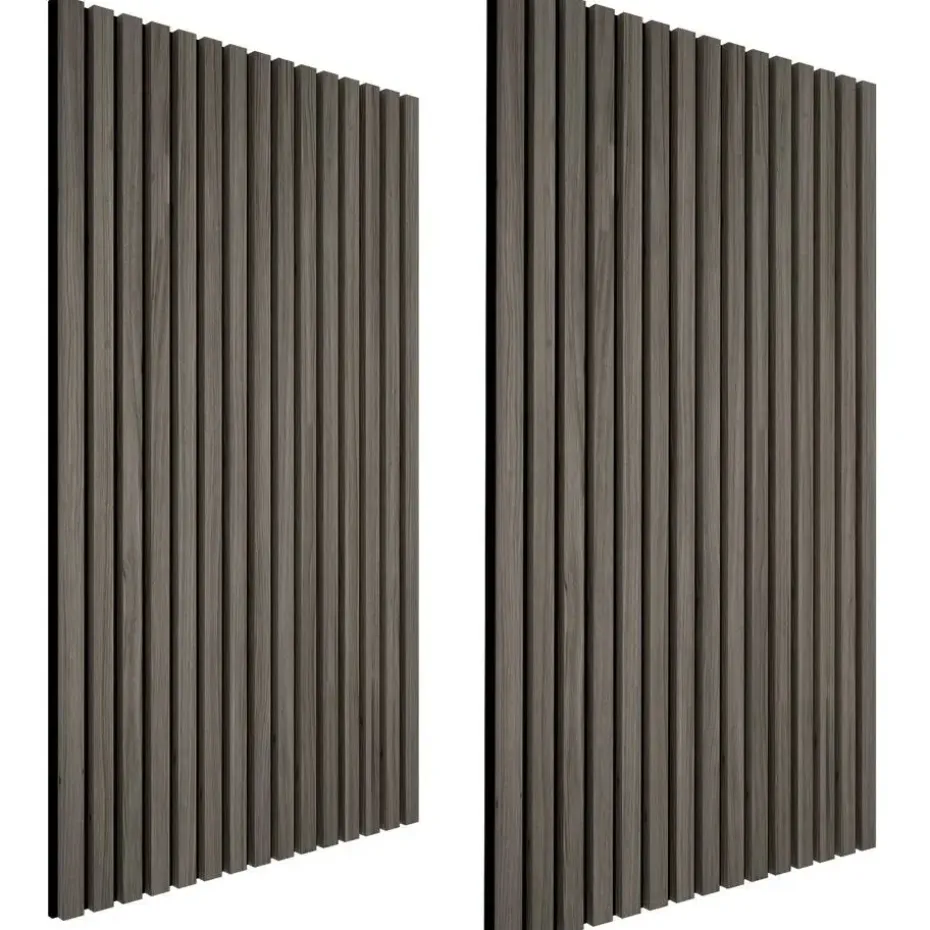 tectake Akoestische panelen Sonic Wall houtlook, Eiken Grijs