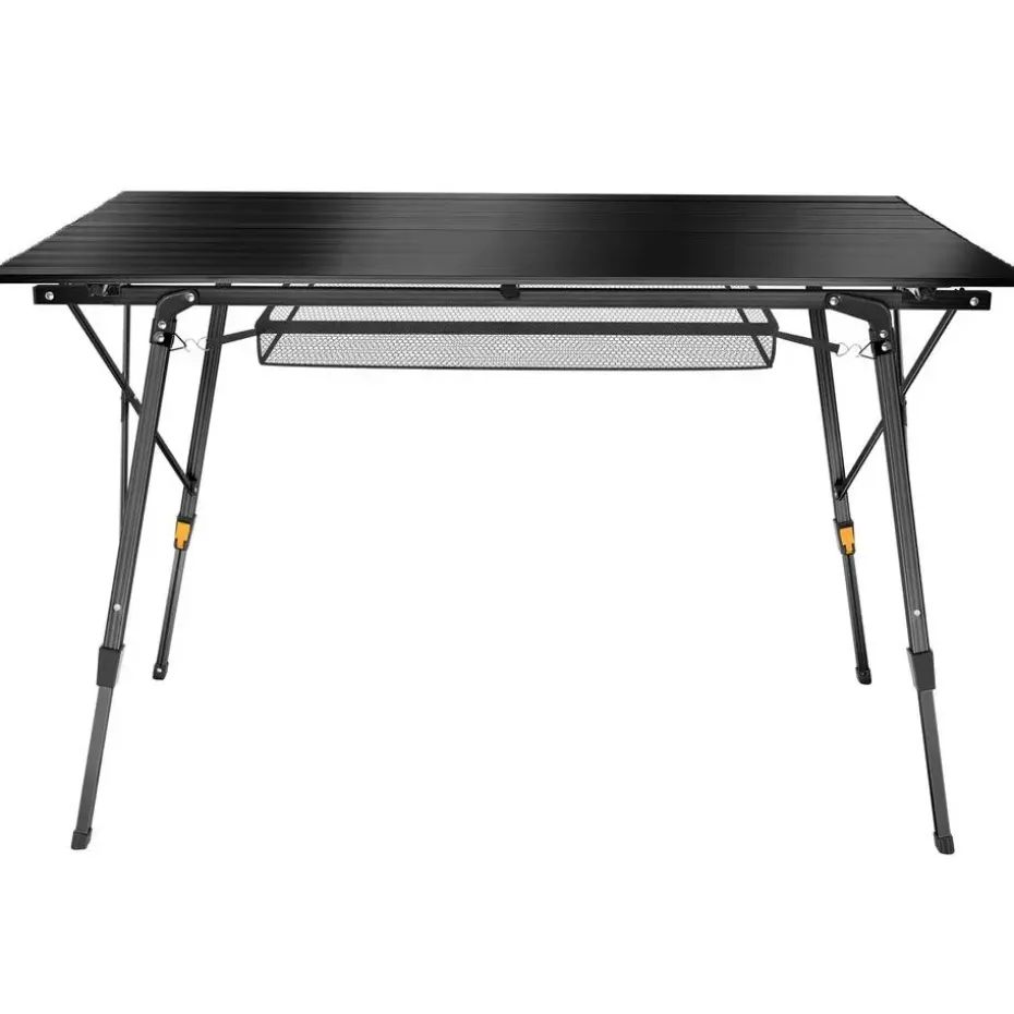 tectake Aluminium klaptafel Bastiaan in hoogte verstelbaar , Zwart