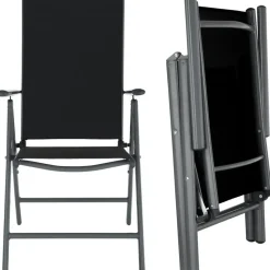 tectake Aluminium tuinset 6+1 - Antraciet