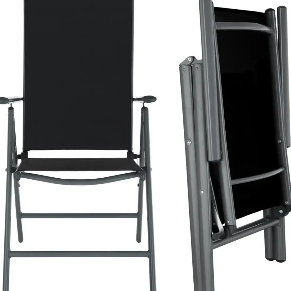 tectake Aluminium tuinset 6+1 - Antraciet