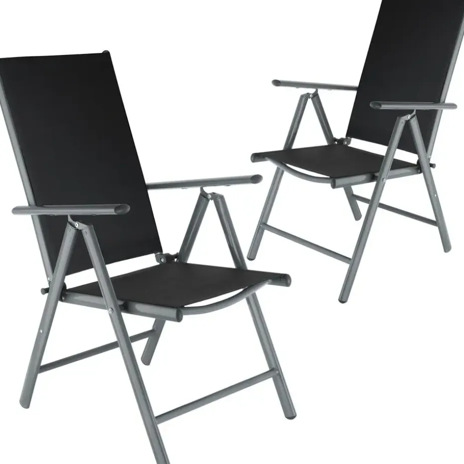 tectake Aluminium tuinstoelen inklapbaar, Antraciet