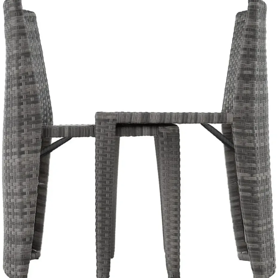 tectake Aluminium wicker bistroset Hamburg, Grijs