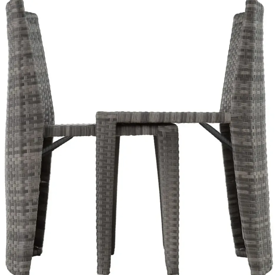 tectake Aluminium wicker bistroset Hamburg, Grijs