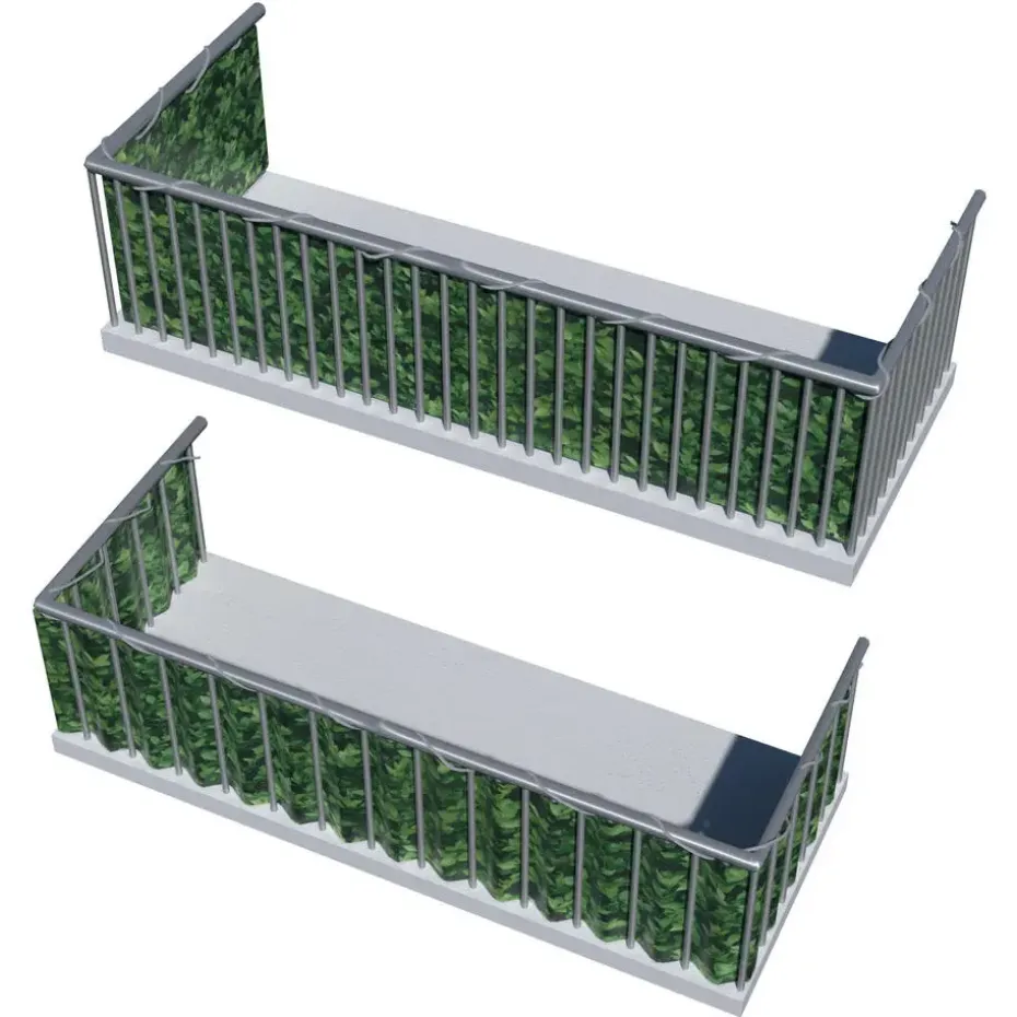 tectake Balkon privacyscherm met metaalversterkte ogen, Groene Bladeren