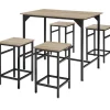 tectake Bartafelset Edinburgh 4+1, Industrieel Licht Hout, Eiken Sonoma