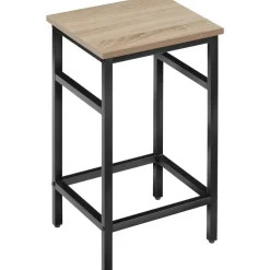 tectake Bartafelset Edinburgh 4+1, Industrieel Licht Hout, Eiken Sonoma