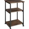 tectake Bijzettafel Memphis 34x30x59cm, Industrieel Hout Donker, Rustiek