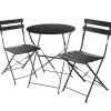 tectake Bistrotafel set Frieda, inklapbaar voor 2 personen, Zwart