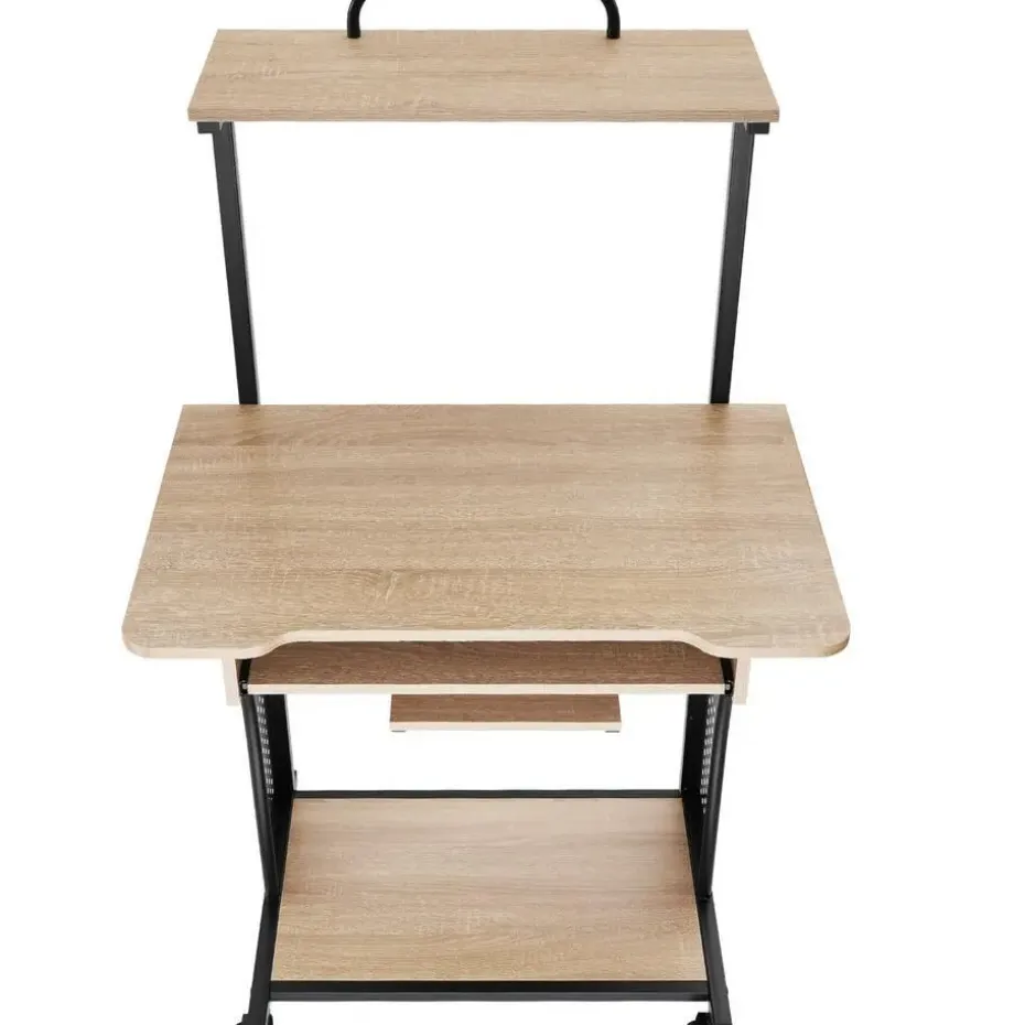 tectake Bureau Fife 80x65,5x130,5cm, Industrieel Licht Hout, Eiken Sonoma