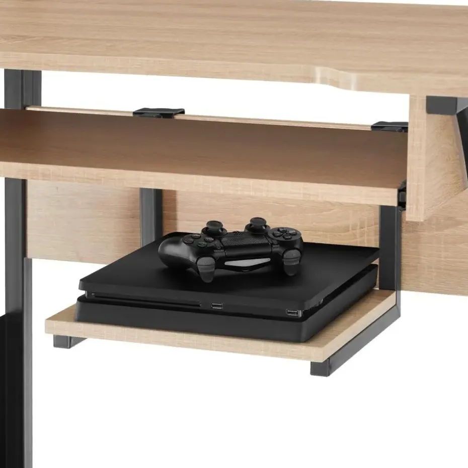 tectake Bureau Fife 80x65,5x130,5cm, Industrieel Licht Hout, Eiken Sonoma