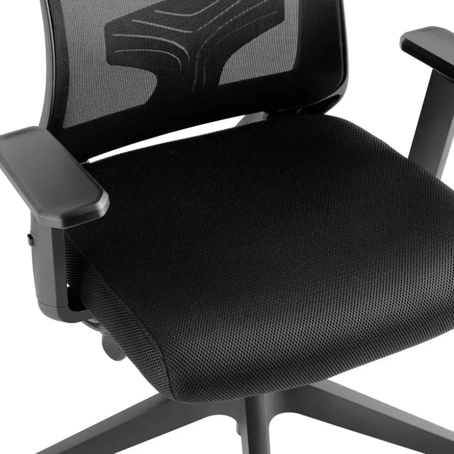 tectake Bureaustoel Phoibe ergonomisch met verstelbare hoofdsteun, Zwart
