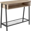 tectake Consoletafel Tralee 100x35x80,5cm, Industrieel Licht Hout, Eiken Sonoma