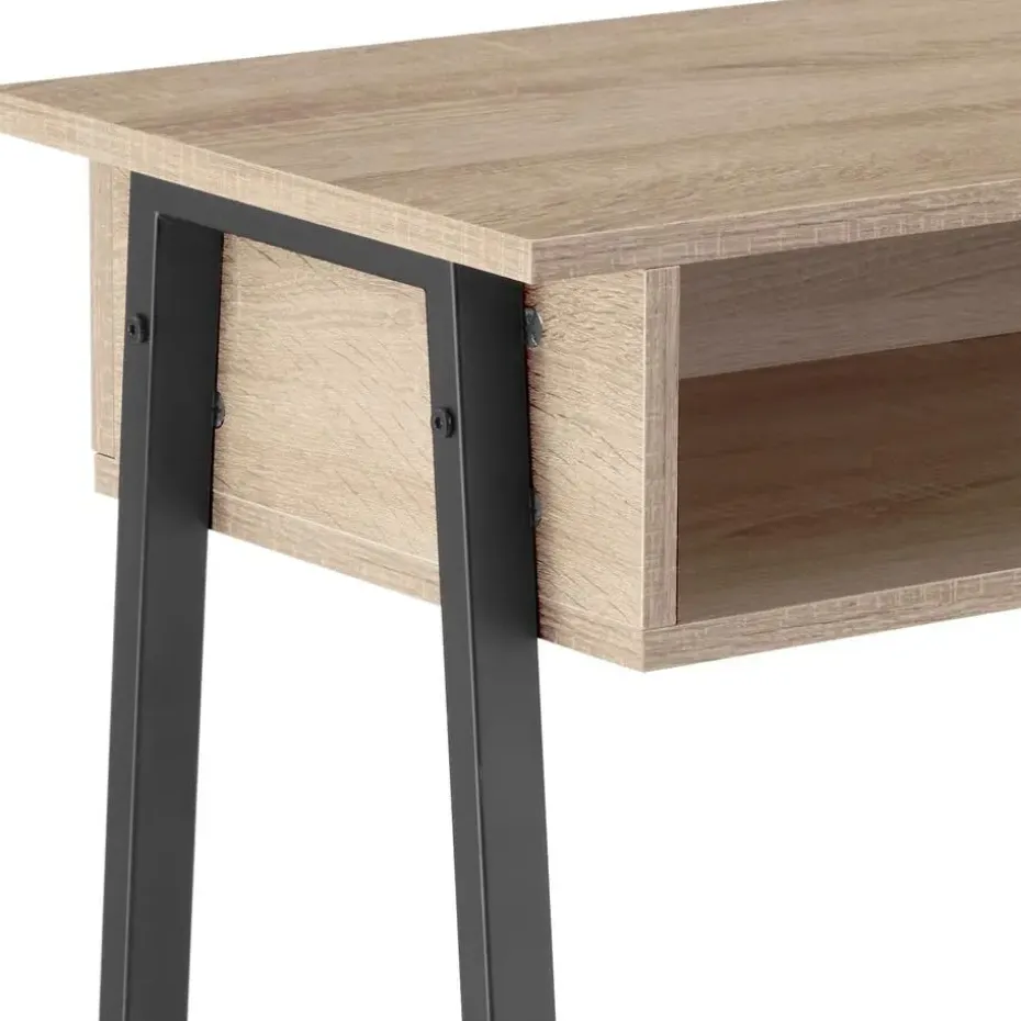 tectake Consoletafel Tralee 100x35x80,5cm, Industrieel Licht Hout, Eiken Sonoma