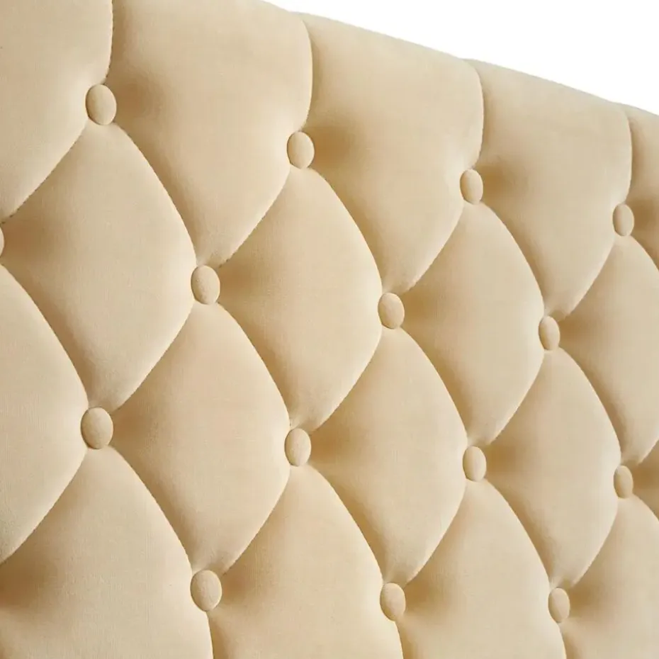tectake Gestoffeerd bed met LED & opbergruimte, 140 x 200 cm, Beige