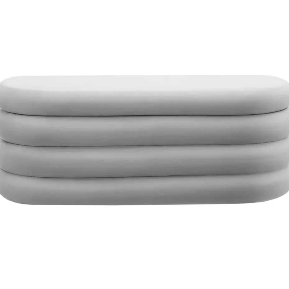 tectake Gestoffeerde zitbank Altu met veel opbergruimte, Fluweellook Grijs