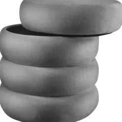 tectake Hocker Altu, gestoffeerd, opbergruimte, Fluweellook Grijs