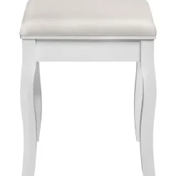 tectake Hocker voor makeup-tafel rozenpatroon, Wit