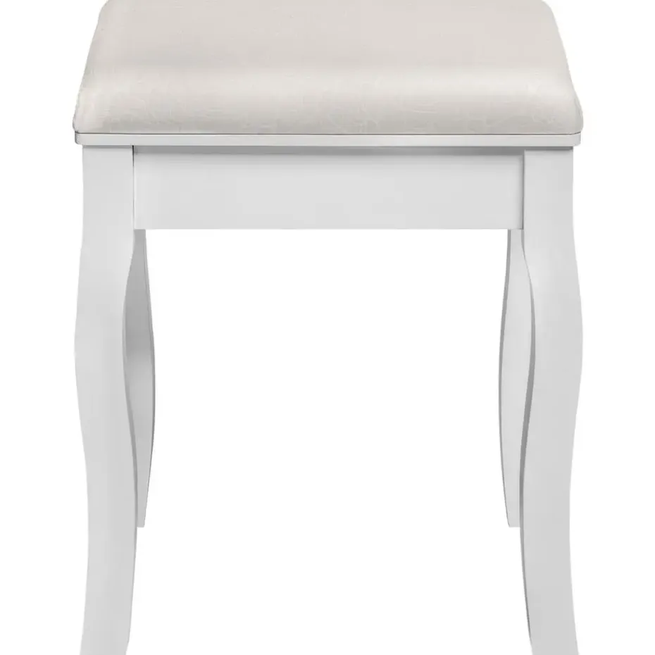 tectake Hocker voor makeup-tafel rozenpatroon, Wit