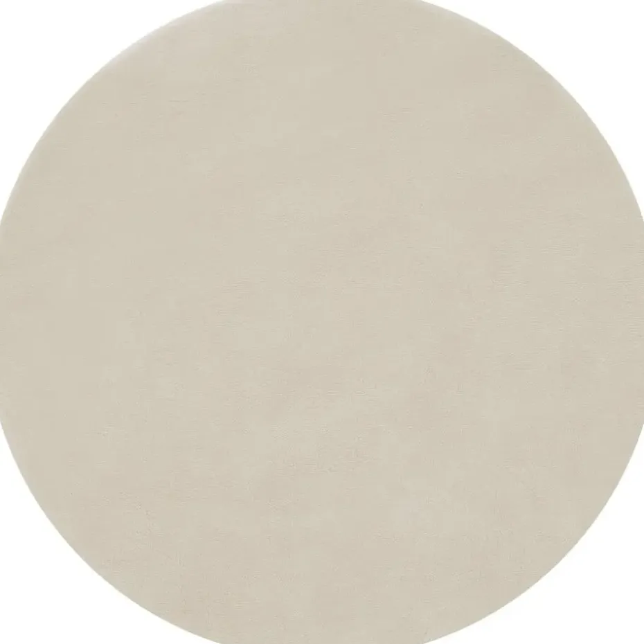 tectake® Kortpolig vloerkleed Soft Zone Ø 120 cm - Beige