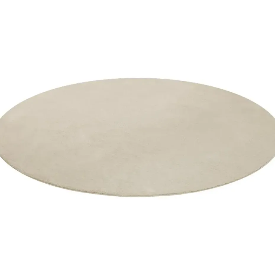 tectake® Kortpolig vloerkleed Soft Zone Ø 120 cm - Beige