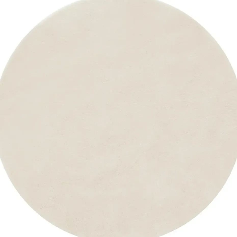 tectake® Kortpolig vloerkleed Soft Zone Ø 120 cm - Crème