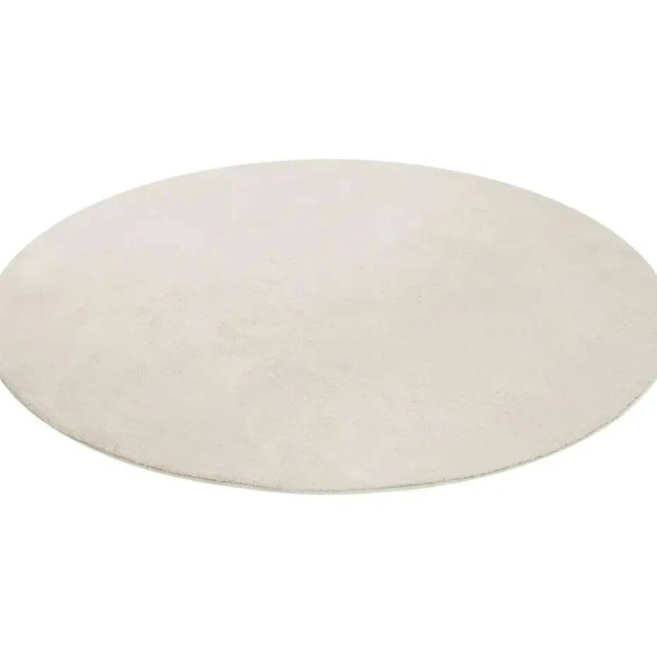 tectake® Kortpolig vloerkleed Soft Zone Ø 120 cm - Crème