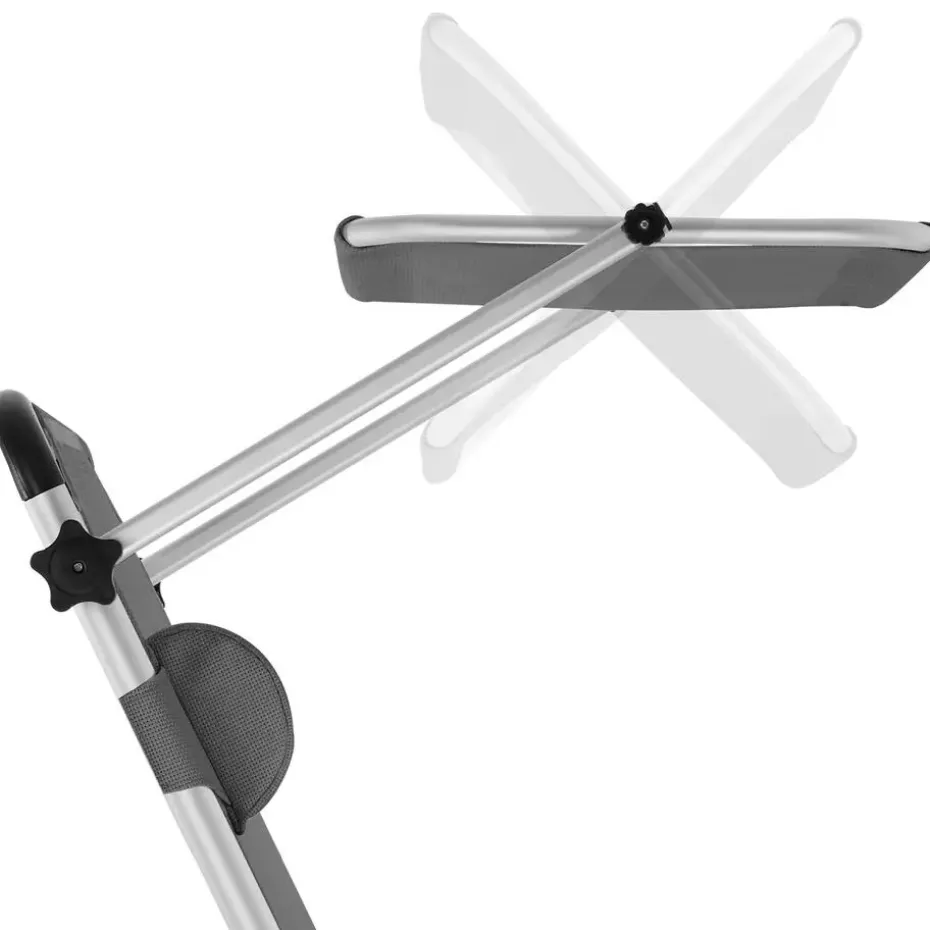 tectake Ligbed Lorella gestoffeerd, inklapbaar, Grijs