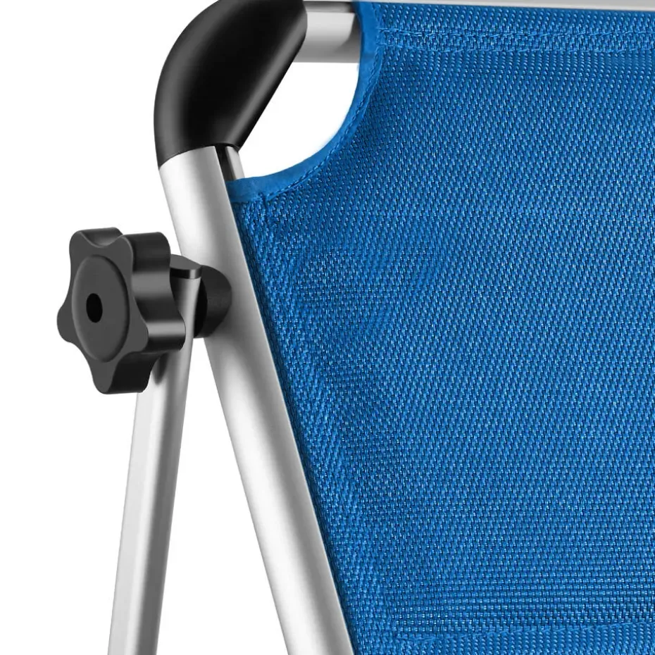 tectake Ligbed Lorella gestoffeerd, inklapbaar, Blauw