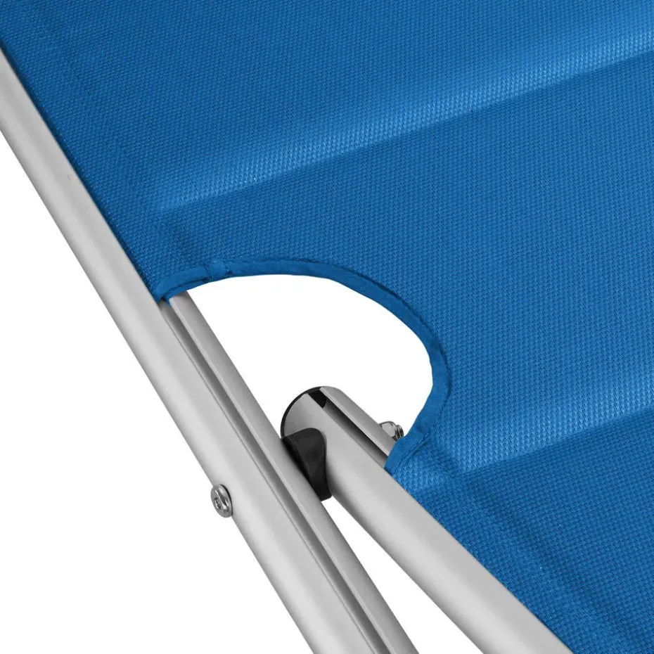 tectake Ligbed Lorella gestoffeerd, inklapbaar, Blauw