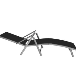 tectake Ligbed Marisol aluminium, 7 standen, Donkergrijs