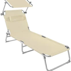 tectake Ligbed 4-niveaus met hoofdkussen, Beige