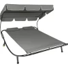 tectake Ligbed voor 2 personen, Zwart / Grijs