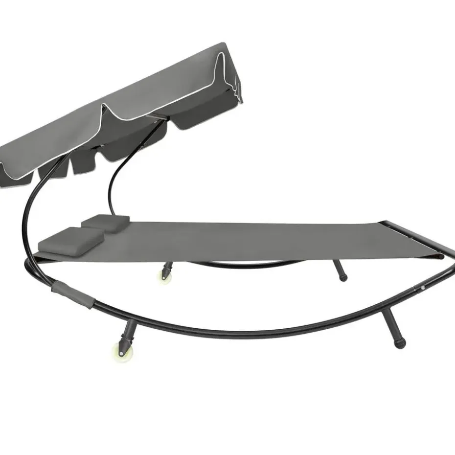 tectake Ligbed voor 2 personen, Zwart / Grijs