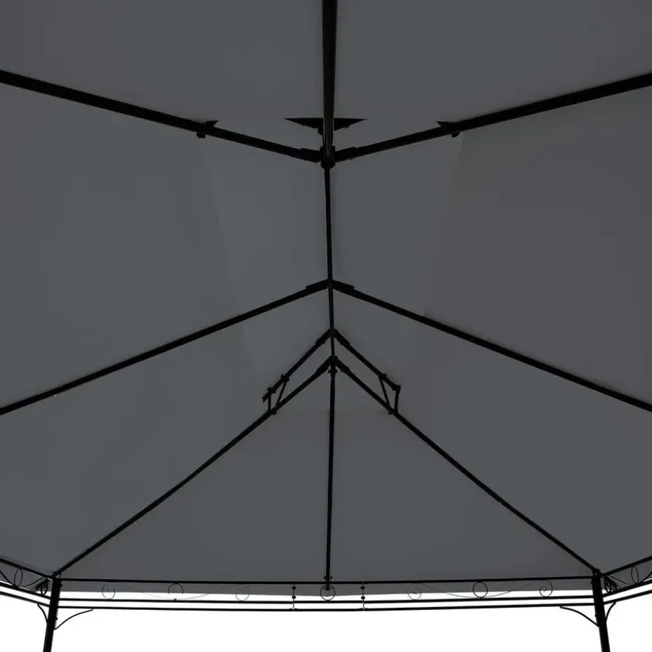 tectake Luxe tuinpaviljoen Emine 4x3m met 6 zijdelen, Antraciet