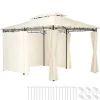 tectake Luxe tuinpaviljoen Emine 4x3m met 6 zijdelen, Crème