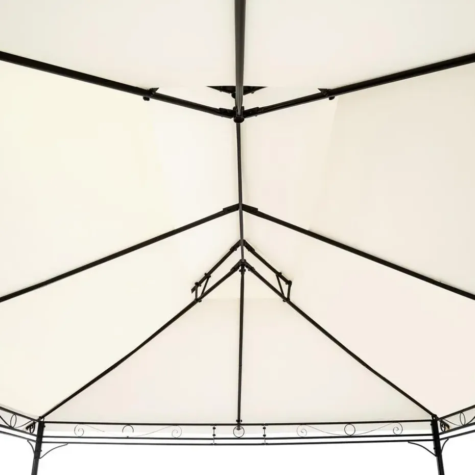 tectake Luxe tuinpaviljoen Emine 4x3m met 6 zijdelen, Crème