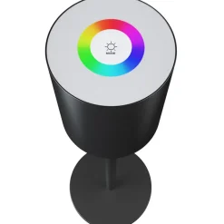 tectake Moderne tafellamp Corly, LED, 7 lichtkleuren, dimbaar, Zwart