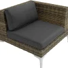 tectake Modulaire wickerset Villanova hoek links met aluminium frame