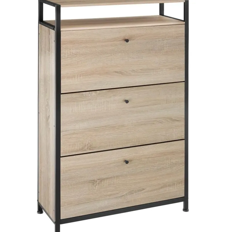 tectake Schoenenkast, Industrieel Licht Hout, Eiken Sonoma