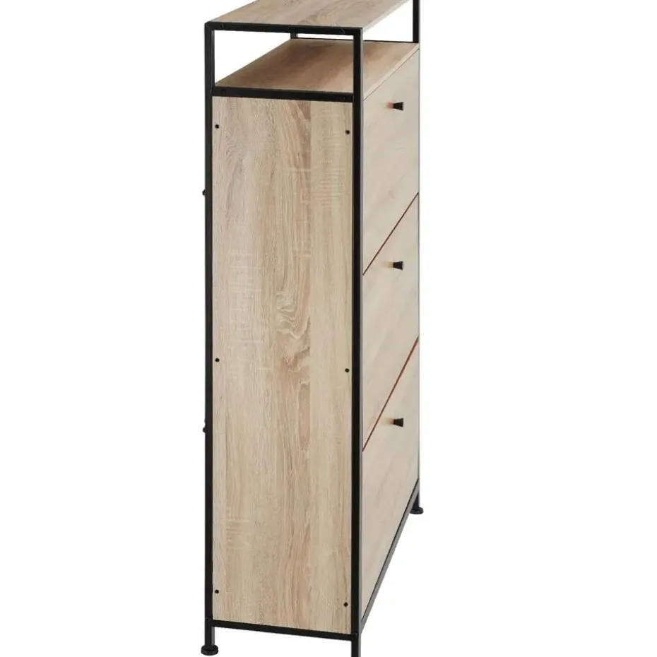 tectake Schoenenkast, Industrieel Licht Hout, Eiken Sonoma
