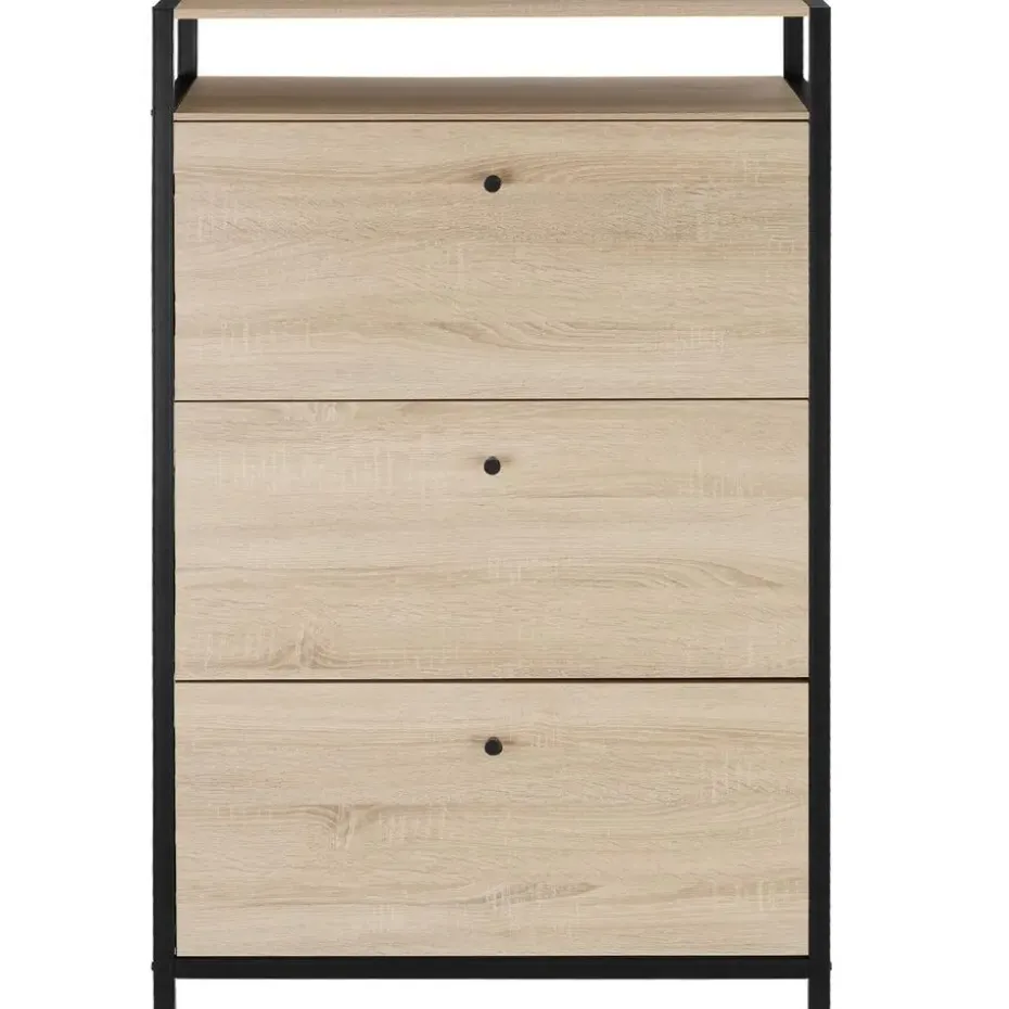 tectake Schoenenkast, Industrieel Licht Hout, Eiken Sonoma