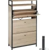 tectake Schoenenkast, Industrieel Licht Hout, Eiken Sonoma