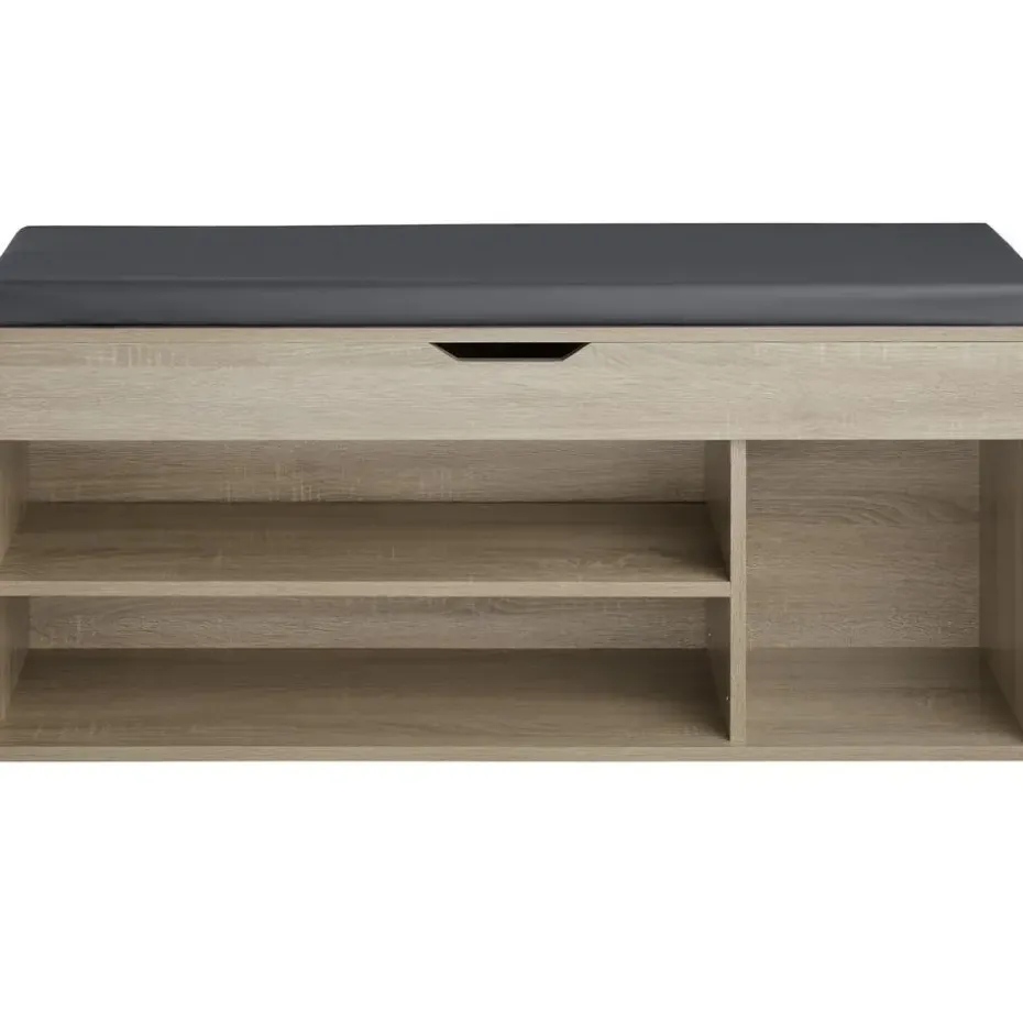 tectake Schoenenkast Natalya met zitkussen 104x30x49cm