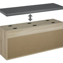 tectake Schoenenkast Natalya met zitkussen 104x30x49cm