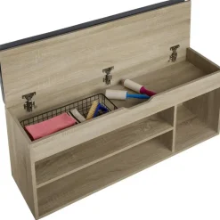 tectake Schoenenkast Natalya met zitkussen 104x30x49cm