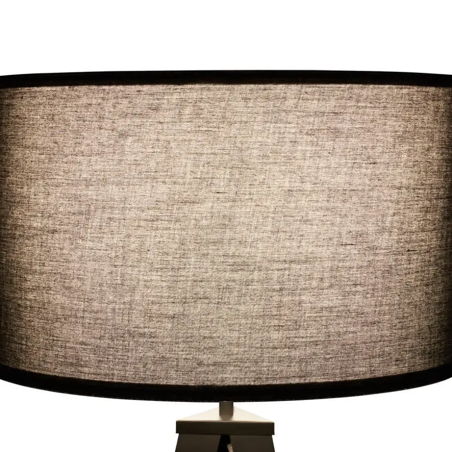 tectake Staande lamp Lunaris, textielkap, driepootsframe, Zwart