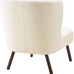 tectake Teddy-fauteuil Robina 2 offwhite W2, Bouclé Gebroken Wit